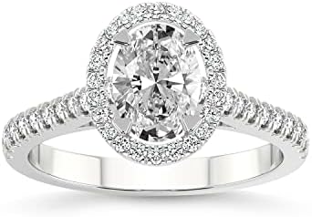 FRIENDLY DIAMONDS 1 Carat -5 Carat IGI Certified Lab Grown Diamond Ring | 14K Or 18K White, Yellow Or Rose Gold |Glowing Globe Halo Diamond Engagement Ring | FG-VS1-VS2 Quality