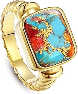 Women's 14K Gold Plated Black Onyx Statement Ring with Stainless Steel Twisted Cable Design for Elegant Fashionistas - Rectangle Shaped