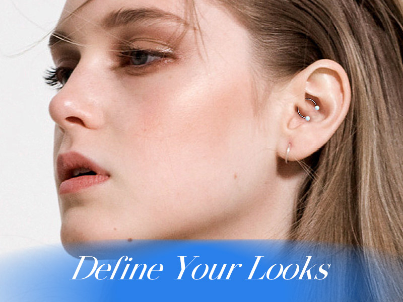 Septum Rings 16g, G23 Solid Titanium Septum Piercing, Internally Threaded Spherical Design Opal Septum Jewelry, Helix Daith Snug Conch Piercing Jewelry For Women Men
