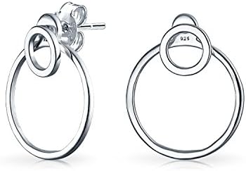 Delicate Minimalist Geometric Thin Round Open Circle Modern Threader Hoop Earrings For Women Teen .925 Sterling Silver