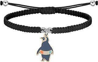 Adorable PLITI Penguin Stainless Steel Bracelet with Lobster Claw Clasp and Box Chain for Penguin Enthusiasts