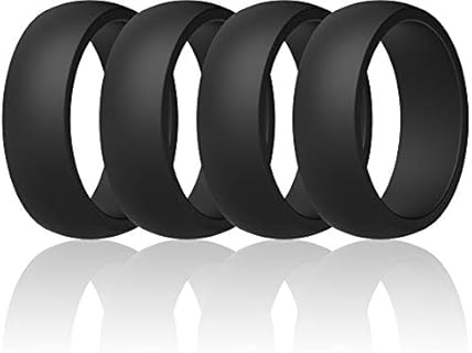 ThunderFit Mens Silicone Rings Wedding Bands Classic & Middle Line 8.7mm Wide 2mm Thick - 1/4/7 Variety Multipack