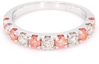 14k White Gold Lab-Created Pink Diamond Engagement Ring, Size 6, Diamond Gem Type, Radiant Design from New World Diamonds