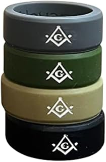 Silicone Freemason Wedding Ring Set + Sleek Edge Design + Suitable for Men + Ergonomic/Modern Style