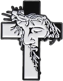 Fashion Cross Faith Lapel Brooch Pin Abstract Figure Enamel Pins Collar Sweater Suit Dress Backpack Brooches Punk Jewelry Gifts for Women Girls Badges