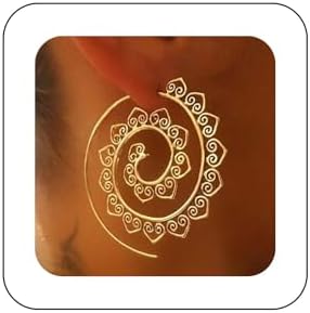 Boho Ethnic Mandala Earrings Vintage Circle Spiral Earrings Gold Vortex Gear Earrings Tribal Twisted Hoop Earrings Swirl Exaggerate Earrings Jewelry for Women and Girls