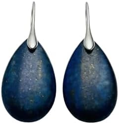 Natural Crystal Water Drop Earrings, Simple Amethyst Red Stone Blue Apatite Earrings