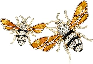 Napier Classics Goldtone and Yellow Bee Brooch Pin