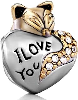 ShinyJewelry I Love You Bear Charms Beads for Charms Bracelets