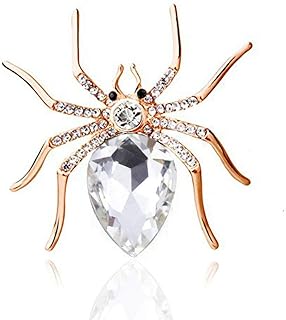 Women's Crystal Rhinestone Spider Pin Brooch, Alloy and Gemstone Accessory with Stylish Design