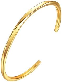 Women's 14k Gold-Plated Brass Cuff Bracelet with Magnetic Clasp & Box Chain Design - E Gold Everyday Bracelet for Special Occasions