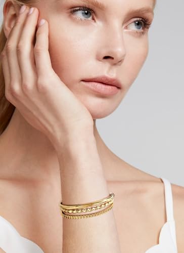 Dainty Gold Chain Bracelet for Women 14k Gold Plated Stacking Bracelet Adjustable Slider Bracelet Gold Ball Bracelets