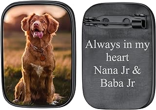 FindChic Personalized Photo Brooch Pins for Women Round/Heart/Square/Oval Shaped Stainless Steel/18K Gold Plated/Black Memorial Customized Suit Shirt Garment Scarf Hat Decoration Accessories +Gift Box