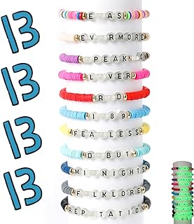 Fluorescent Bead Chain Charm Bracelets & Tattoo Set for Girls Women Fans – Acrylic & Zinc, Glow-In-Dark Friendship Bracelets with Stylish Design