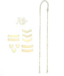 Cousin DIY Stamp & Go Metal Stamping Bar Pendant Blank Necklace Kit in Gold