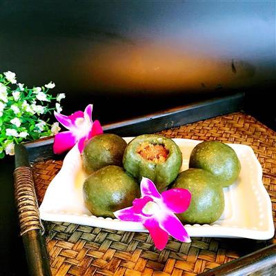 咸蛋黃肉松青團(tuán)的制作方法