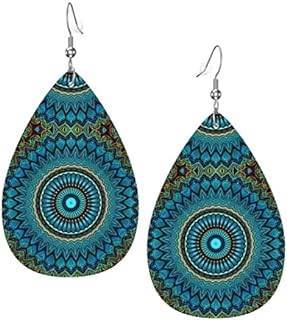 Cool Leopard Print Faux Leather Earrings For Women Girls Lightweight Teardrop Dangle Earrings Gift