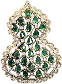 Gold Filled Crystal Gourd Brooch with Pin Clasp - Luxurious Handmade Autumn Brooch for Coats and Dresses - Elegant Birthday or Mother's Day Gift