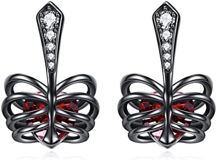 Sterling Silver Skeleton Dangle Earrings with Push Back Design for Women and Girls - Gothic Skull Motif Jewelry Gift