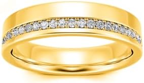 Diamond-Studded Men's Half Eternity Wedding Band in Sterling Silver or Solid 10K/14K/18K Gold - Customizable Size and Material - Ideal Gift for Him