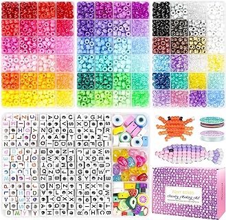 2400pcs Pony Beads, 72 Colors 9mm Friendship Bracelets Making Kit, Rainbow Kandi Beads Bulk Letter Beads for Name Bracelets Jewelry Making Crafts with Elastic String