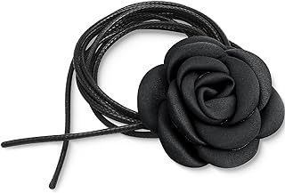 YASUOA Red Choker for Women Flower Choker Necklace Satin Rose Choker Floral Choker Adjustable String Floral choker Wedding Party Summer Beach Choker Necklace…