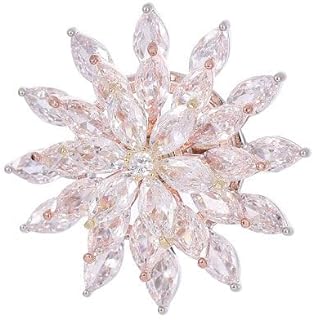 14K Gold Elegant Cardigan Brooch Pin, Three-layer Rhinestone Inlay Rotating Snowflake Brooch for Trendsetters, Rhinestone Brooches for Women