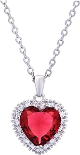 Titanic Heart of the Ocean Necklace, Forever Love Heart Necklace Pendant Shining Crystal Zircon Jewelry Gifts For Women