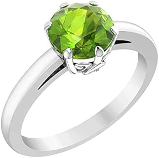 Women's Size 5 Solitaire Engagement Ring with 7mm Round Amethyst, 925 Sterling Silver Classic Solid Band Design