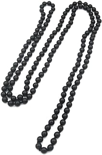 57'' Length 8mm Simulated Glass Pearl Long Necklace Multi Layer Statement Necklace Women