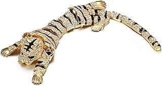 EVER FAITH Austrian Crystal Enamel Wildlife Predator Tiger Animal Brooch for Women