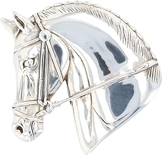 Horse Head Equestrian Sterling Silver Brooch Pin
