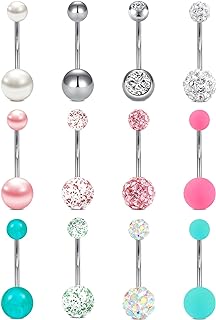 12mm Stainless Steel VCMART Belly Button Rings with Hypoallergenic Feature for Women, Polished Design Piercing Jewelry