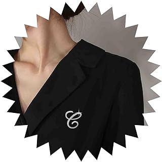 Vacaonio Crystal Initial Brooch Pin Letter B Brooch Pin Lapel Pin Tie Silver Letter Brooches Pin Dainty Custom Initial Brooch Decorative for Women and Girls Clothing Dress Suit(B)