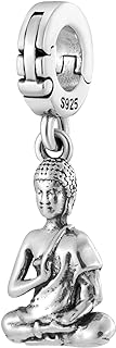 Classic Buddha Buddhism Open Clasp Clip On Pendant 925 Sterling Silver Charm For Pandora & Other Charm Bracelets/Necklaces