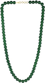 Ball Clasp Green Beads Necklace Indian Alloy Chain for Women with Traditional Bollywood Design