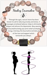 Natural Stone Bead Tourmaline Bracelet Healing Energy Bracelet Stress Relief Relaxation Gifts for Women Sisters Friends