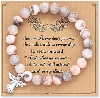 Western Beaded Memorial Bereavement Bracelet with Bead Chain for Women, Comforting Sympathy Gift, Healing Crystal Design in Vintage Style
