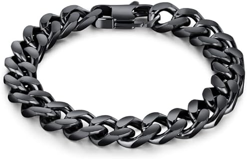 Hip Hop Stainless Steel Flat Link Bracelet with Lobster Claw Clasp, Ideal for Men and Women - No Gemstone