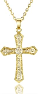 18K Gold Plated Cross Necklace for Women | Cross Pendant | Gold Necklaces for Women