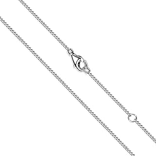 OSTAN Chaîne en argent pour dames, 50 cm, plaquée or blanc, hypoallergénique et résistante au ternissement avec fermoir mousqueton. Idéale pour un usage quotidien ou comme cadeau spécial
