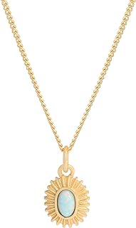 925 Sterling Silver Vintage Opal Gemstone Pendant Necklace - Retro and Luxurious, for Women