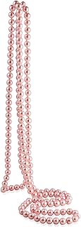 Caiyao 1920s Long Fake Pearls Necklace for Women Retro Vintage Imitation Round Pearl Beaded Sweater Chain Necklace Female Girls Flapper Party Wedding Jewelry Mother's Day Gift