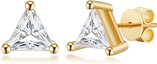 Bagutta Pavone Cubic Zirconia Stud Earrings for Women,18K Gold Plated,Women’s 925 Sterling Silver Simulated Diamond CZ Earrings with Pear/Oval/Baguette/Princess/Triangle/Marquise Cut.