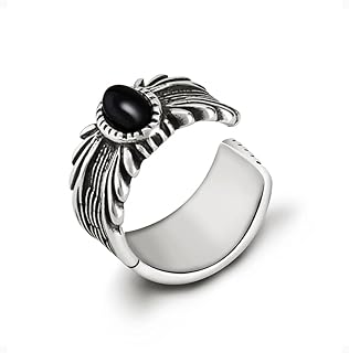 925 Sterling Silver Ear Cuff with Black Agate Handmade Vintage Cuff Earrings for Non Pierced Ears Gothic Jewelry for Unisex