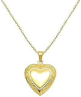 Womens Girls Locket Necklace 18K Gold Photo Necklace Heart Necklace Gold Locket Necklaces for Women Girls
