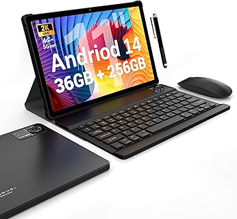 FASTWD Android 14 Tablet mit 11-Zoll-2K-Bildschirm, 36GB RAM und 256GB Speicher, 5G WIFI und 4G LTE, Tastatur und Stift – ideal für Arbeit und Gaming