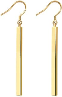 Suyi Minimalist Dainty Bar Stud Earrings Long Drop Dangle Earrings for Women Girls