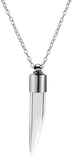 JczR.Y Urn Necklace for Ashes Glass Vial Necklace Stainless Steel Urn Necklace for Women Men Blood Vial Perfume Bottle Pendant Necklace Holder Pet Human Ashes Memorial Keepsake Remembrance Jewelry