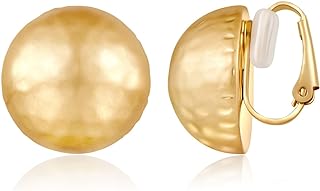 LILIE&WHITE Burnt Gold Clip On Earrings For Women Round Clip Earrings Women Fake Earrings Costume Jewelry For Women